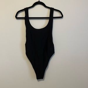 American Eagle black one piece swimsuit, low scoop back